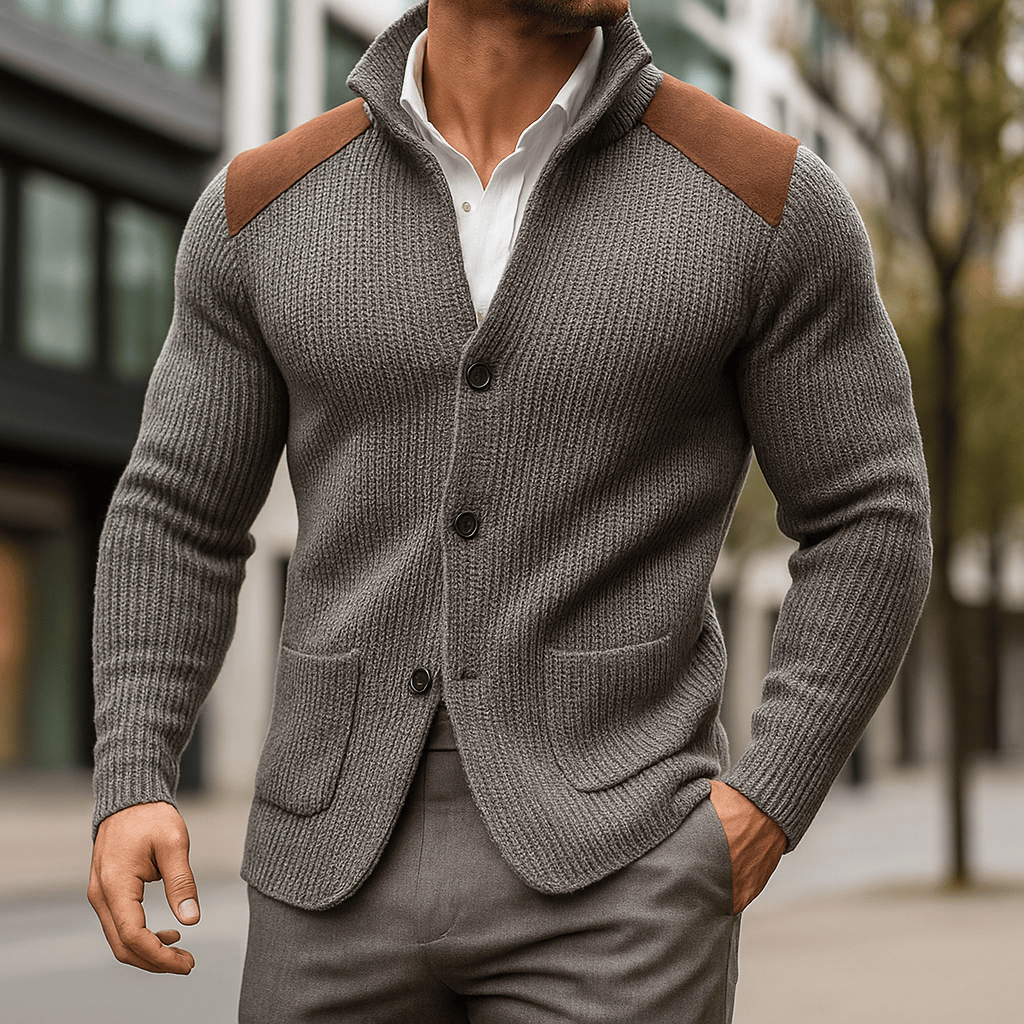 Cárdigan Hombre Punto Grueso con Botones – Elegancia Smart Casual