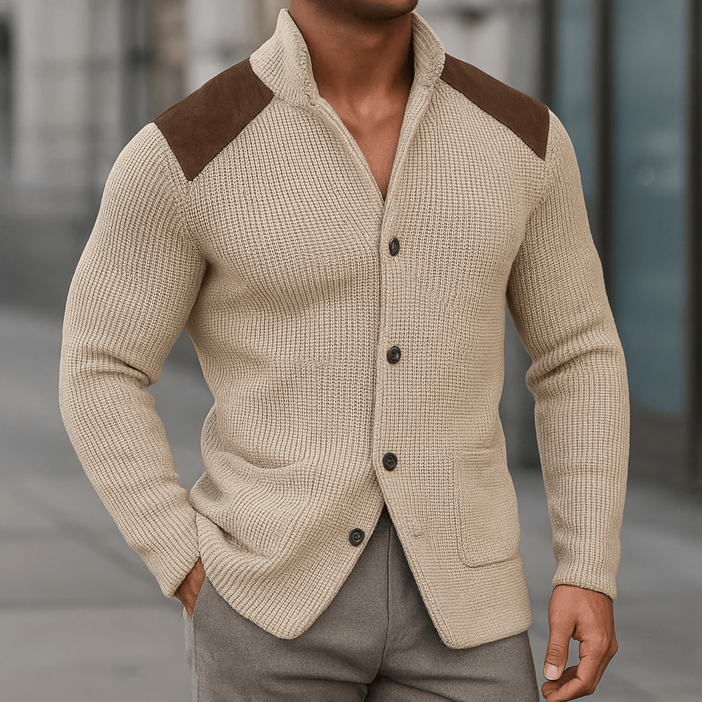 Cárdigan Hombre Punto Grueso con Botones – Elegancia Smart Casual