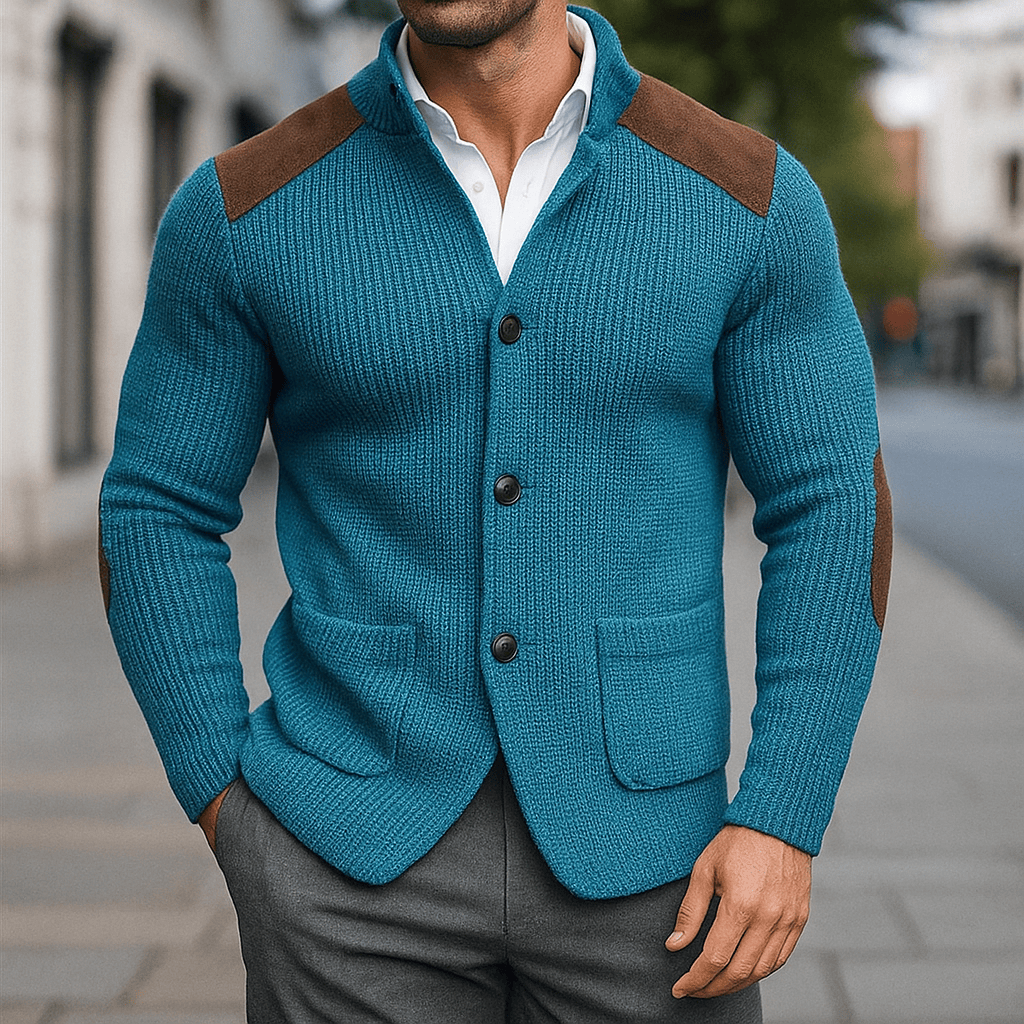Cárdigan Hombre Punto Grueso con Botones – Elegancia Smart Casual