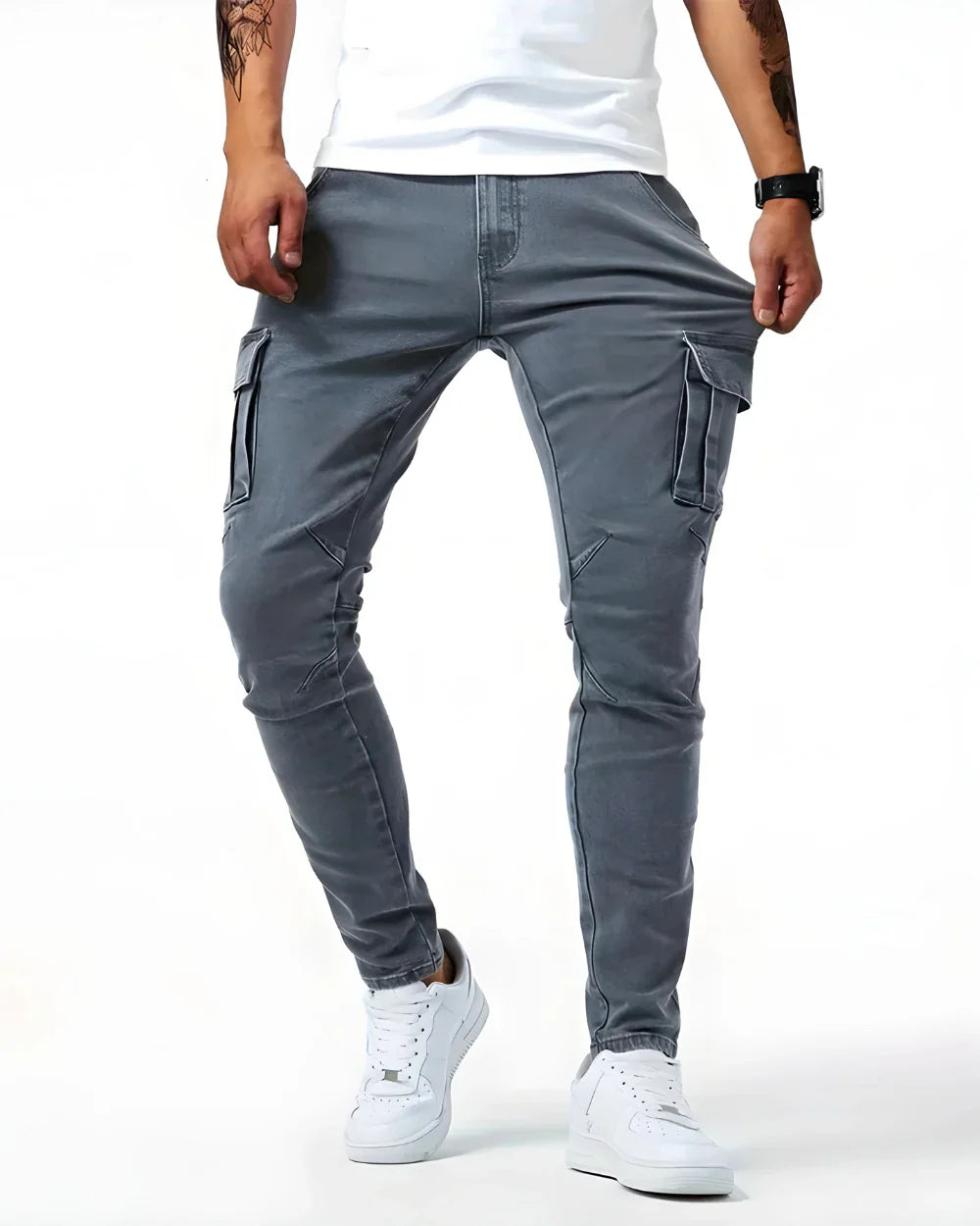 Pantalón Cargo Slim Fit Hombre – Estilo Urbano con Máxima Comodidad