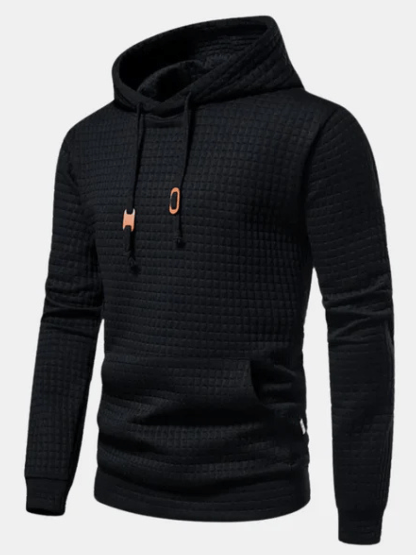 Sudadera Hombre Textura Waffle con Capucha – Confort Térmico y Estilo Urbano